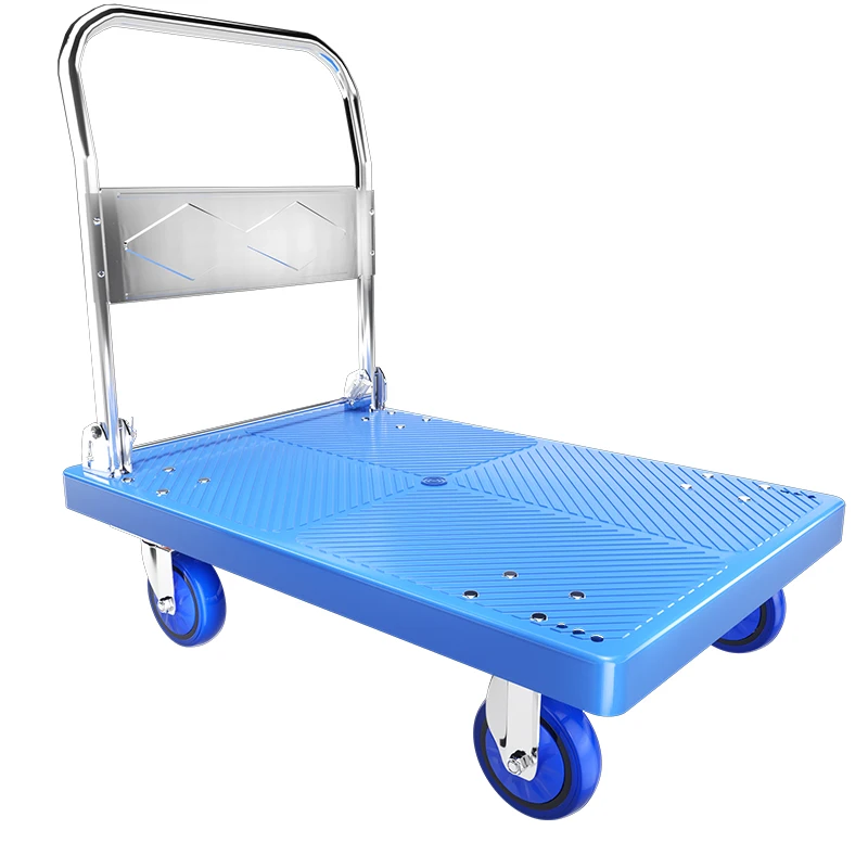 New High Quality Heavy Construction Line 72*48 4 Inch Silent Trolley Platform Trucks for Storage Industrial Tools