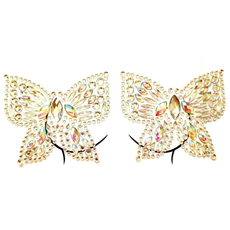 Накладки на соски с двойными пуговицами для груди сексуальные украшения Драгоценные камни тату блестящие плоские пастельные накладки на соски