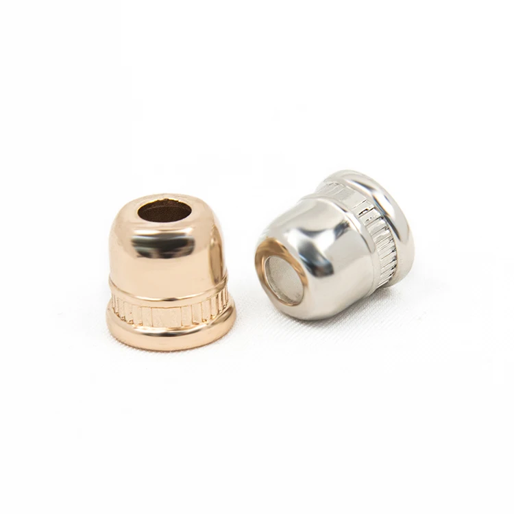 Garment gold black swimwear bikini rope end stop cap stopper drawstring metal string cord end for cord