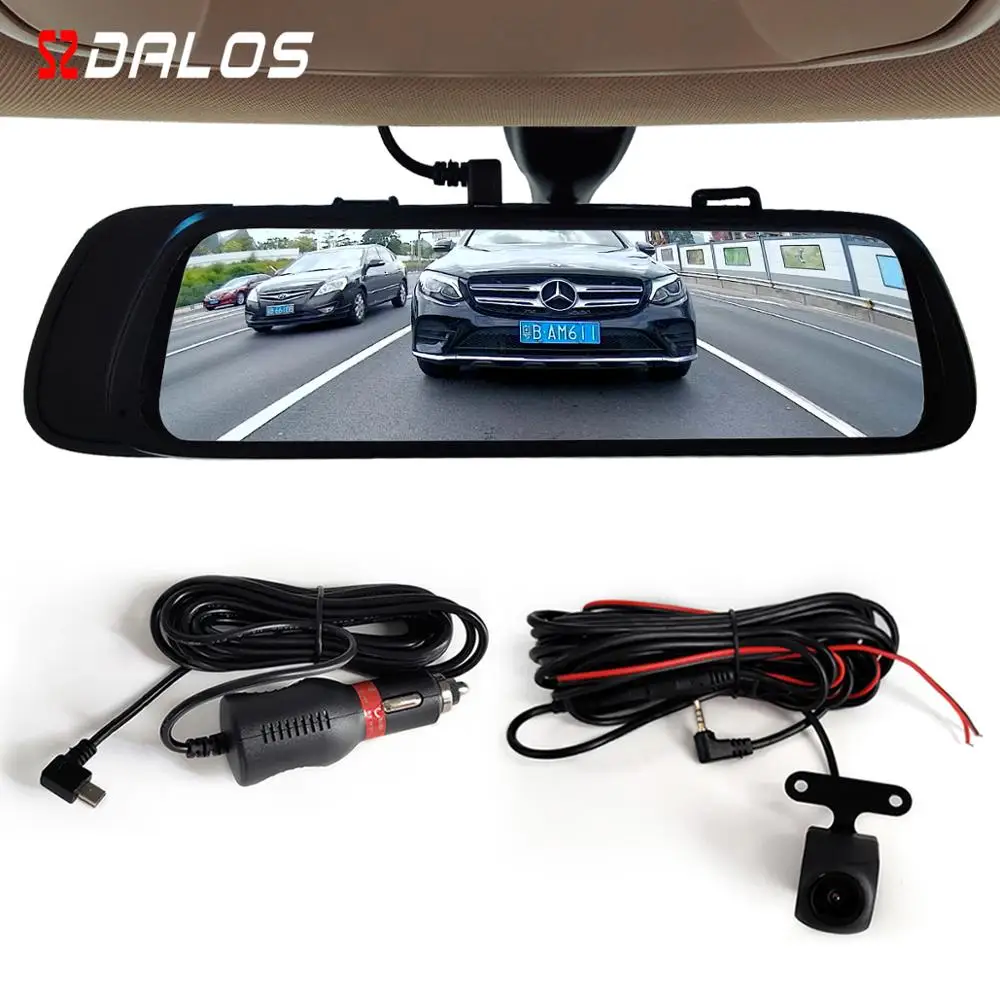 touch screen 10inch full HD rear view mirror car camera drive recorder dvr black box 2 lens hd 1080p vehicle car dvr