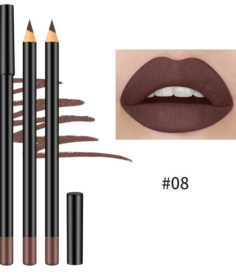 Сенька отптовая торговоля коричневого цвета с контурным карандашом для губ метка частного назначения 16 видов цветов телесного цвета веганских материалов матовой Тени для век и Контурный карандаш для губ