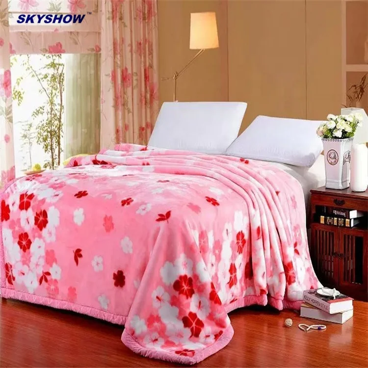 Custom printed grey minky knit raschel blanket  plush throw blanket