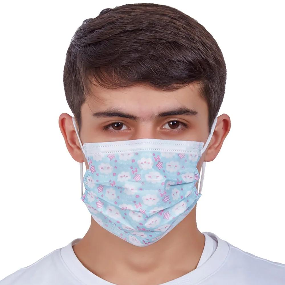 Quality Protective Breathing Face Shield 3 Ply Facemask Color Custom Print Non Woven Face Mask Colored Disposable Facemask