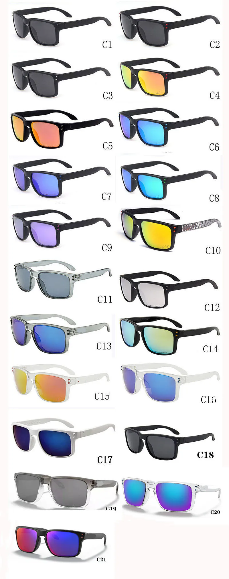 2022 Fashion Male Lunette De Soleil Multicolor Beach Fishing Custom Logo PC Polarized Trendy Vintage Sunglasses