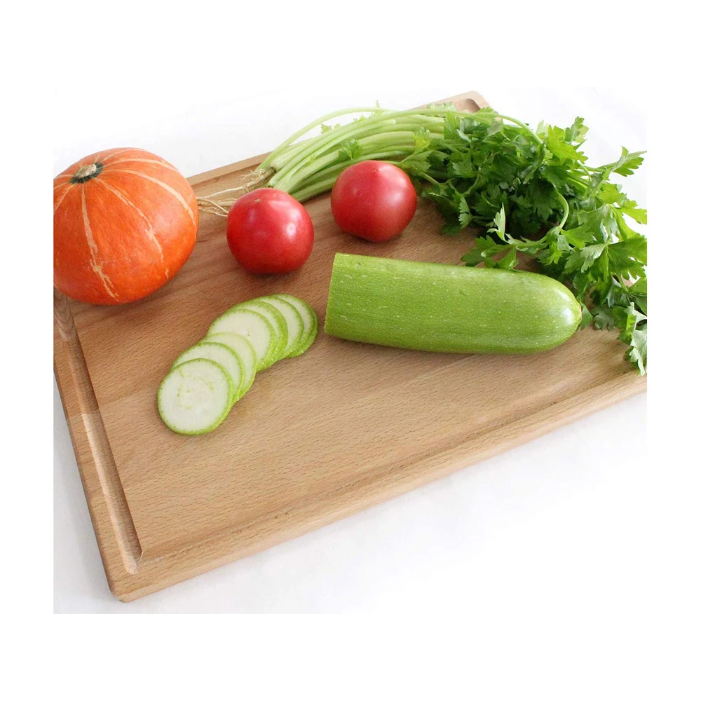 
Unfinished Beech Wooden Cutting Board with Juice Groove 