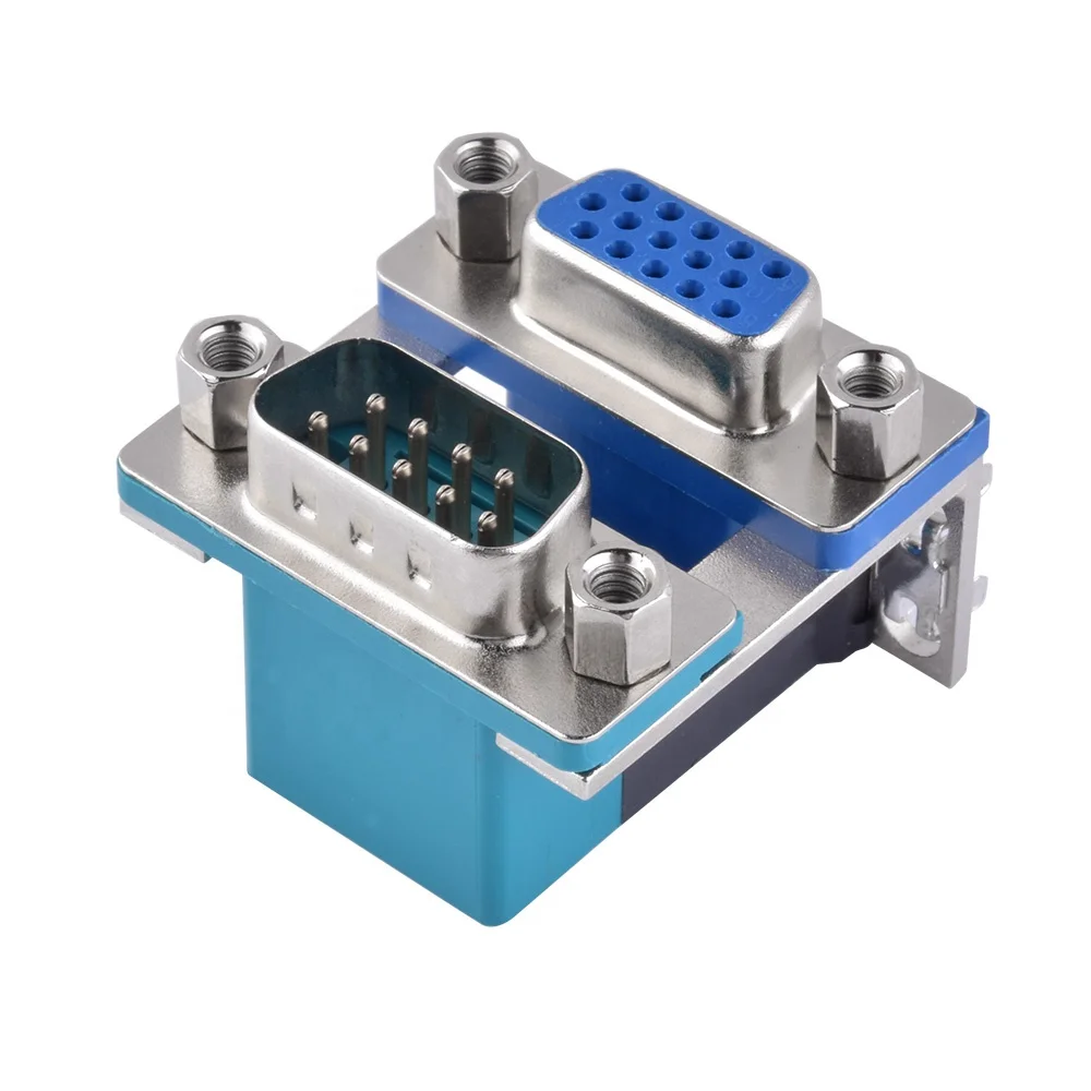 Dual Port Conjoined DR9 Male To HDR15 Female D-SUB VGA Connector For Video Port