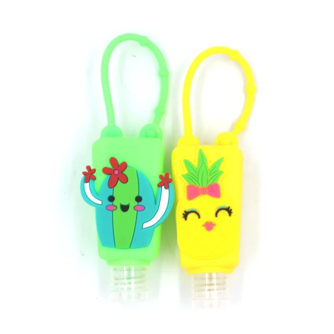 Kids Portable Empty Travel Bottles Hand Sanitizer Holder Cute  1 oz Leak Proof Refillable silicon hand sanitizer bottle holder