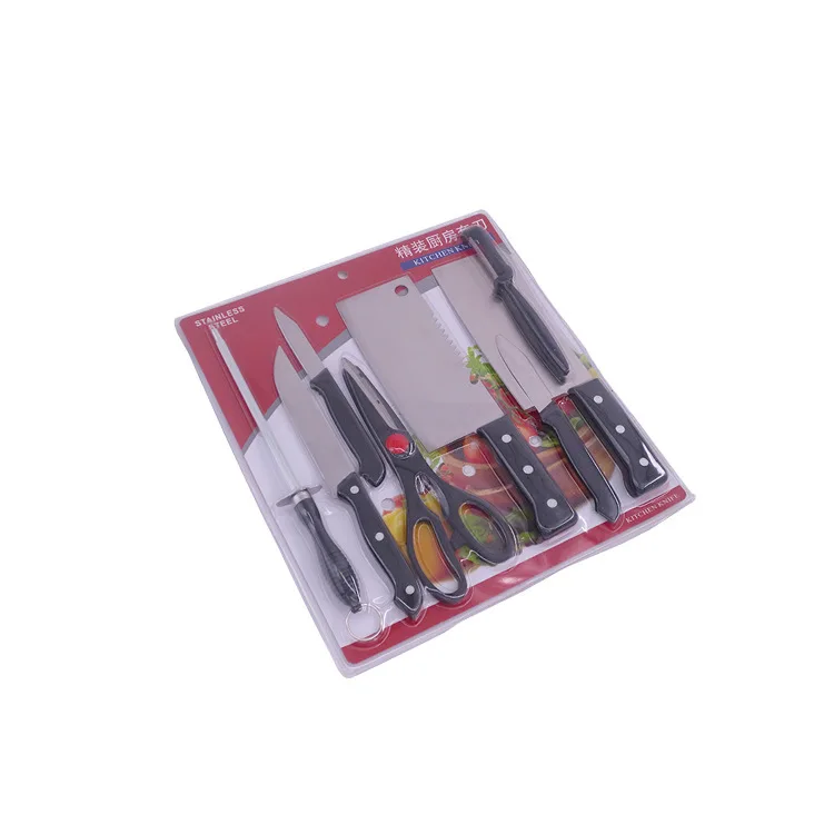 2023 Popular Wholesale Kitchen Knife Set 8-piece Business Knife Set Stainless Steel Double-sided Suction Knife Sets