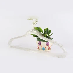 DS962 Custom Plastic Transparent Coat Hangers Non-Slip Space Saving Suit Hangers Glitter Acrylic Gold Powder Pearl Hanger
