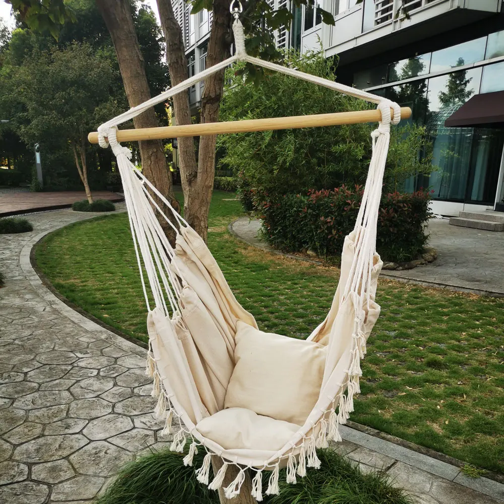 Wholesale Supplier Wooden Children Activity Leisure Modern Outdoor Furniture Canvas Swing Chairs Hammock Chair