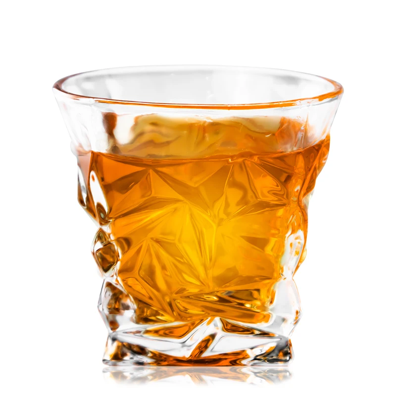 2023 Best Selling Lead Free 280ml Crystal Whisky Glass Thick Bottom Custom Whiskey Glasses For Gift Bar Christmas Party