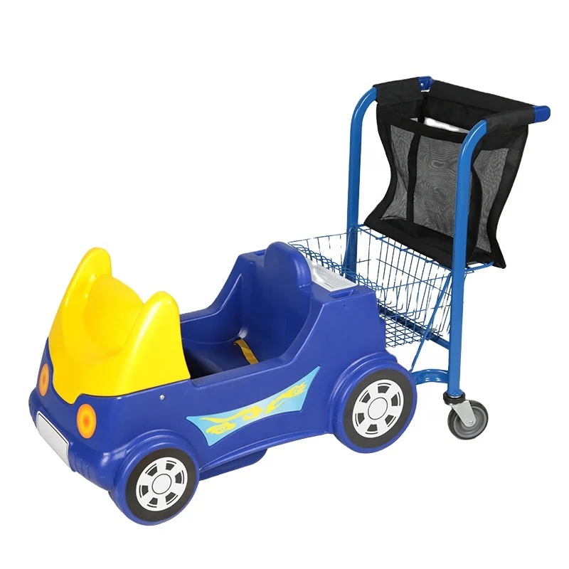 supermarket child kids plastic shopping cart with Ipad holder
