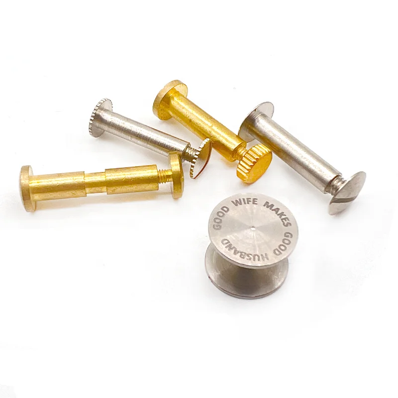 Custom M1 M2 M3 High Precision Fashion rivet leather handbag hardware alloy metal Brass stainless steel chicago screws