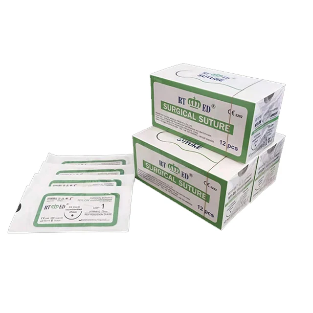 Strictly Sterile Blue Nylon usp 2-6/0 surgical suture and needle with CE& ISO