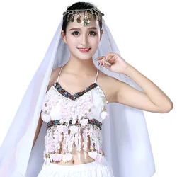 Custom Made Sexy Sequins Tassel Festival Bra Women Indian Dance Tops Arab Belly Performance Wear Bras