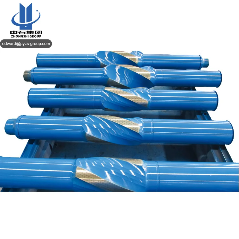 API non rotating integral spiral blade drilling string stabilizer