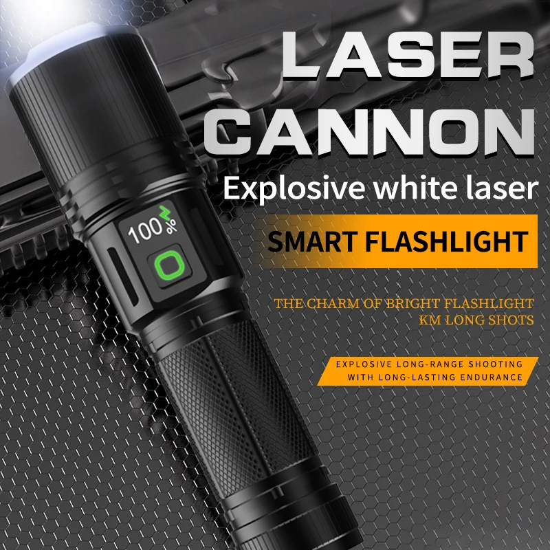 Outdoor Rechargeable LED Aluminum Alloy Flashlight for Emergency Use without Battery