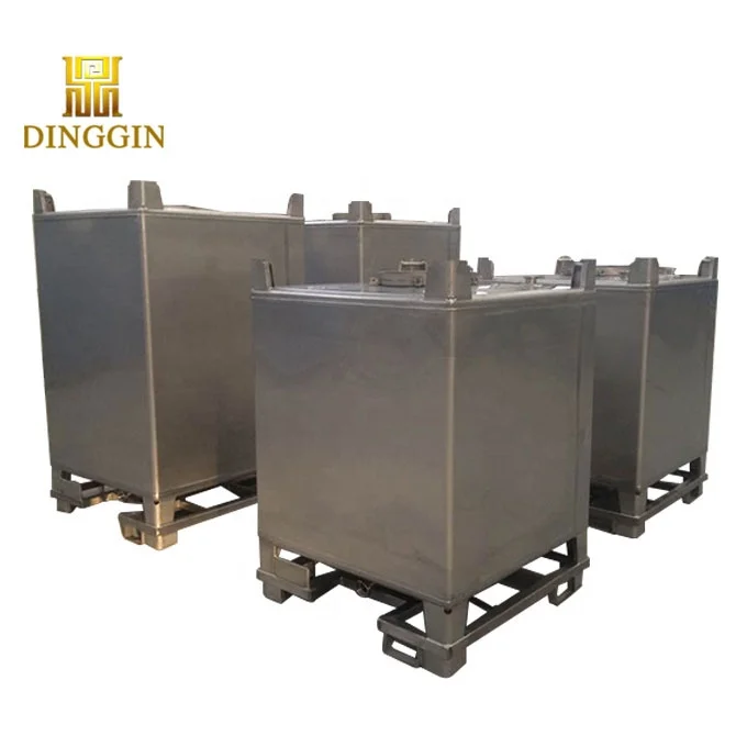 
Chinese SS304/3316L square stainless steel IBC tote tank IBC container 1000l for chemicals liquid food with UN approval 