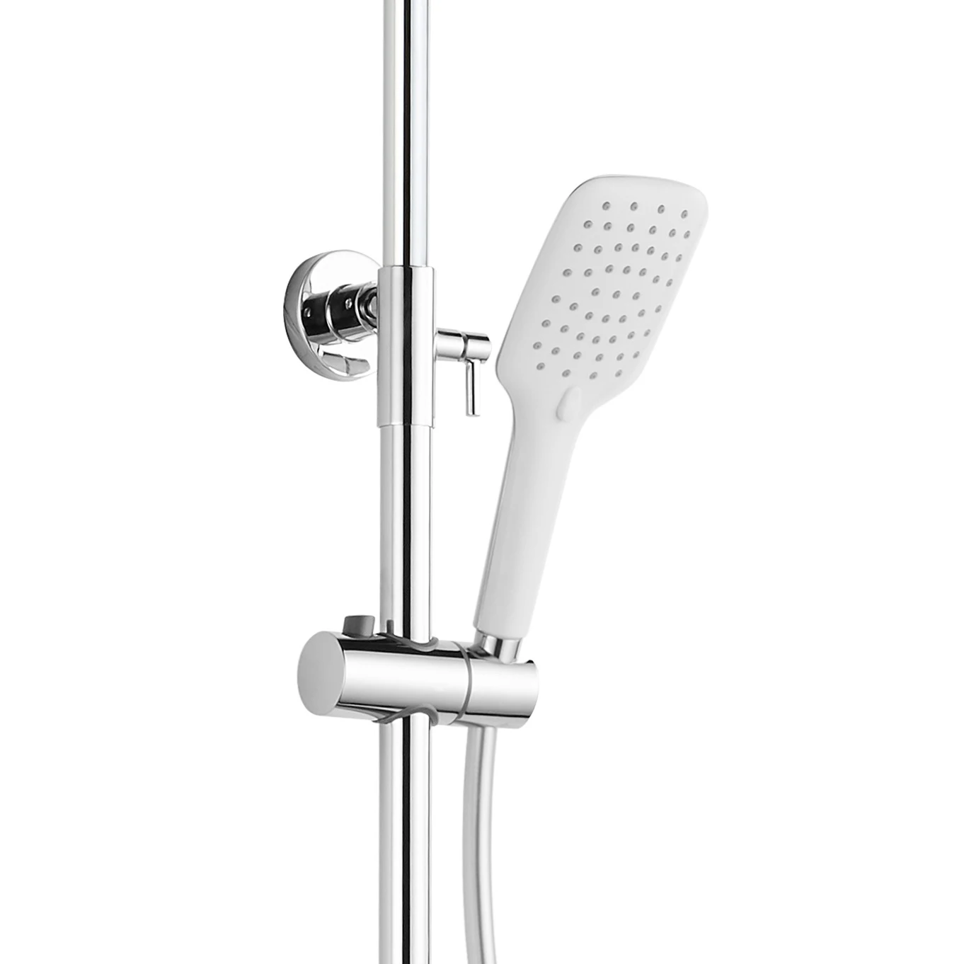 2021 Unique Brass hot and cold Rain Shower Set Polished Chrome With White rock plate Bathroom Shower Mixer set