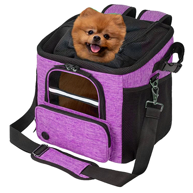 Folding dog bike basket pet dog basket bike handlebars basket ventilated bike backpack