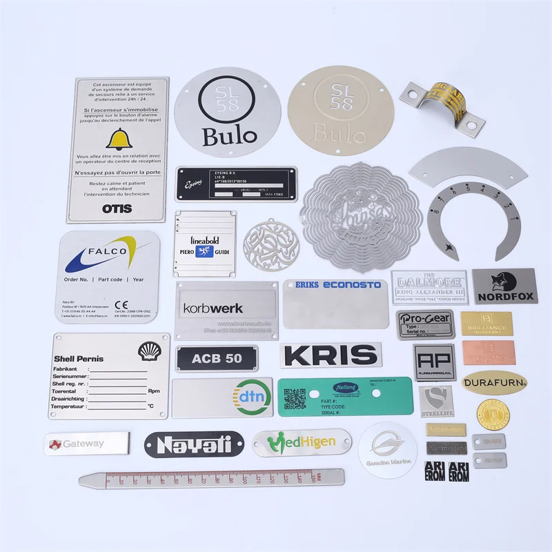 Custom Wholesale Nameplate Metal Sign Aluminium Tag Label QR Bar Code Generator Car Plate Machine