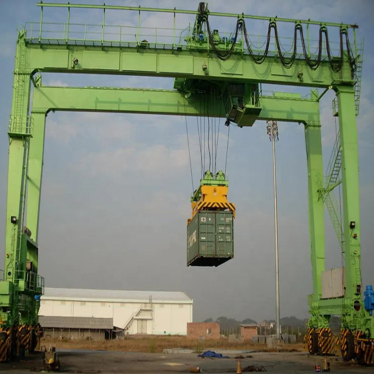 40t straddle carrier sea port rtg crane 45t 50ton rubber tyred container gantry crane