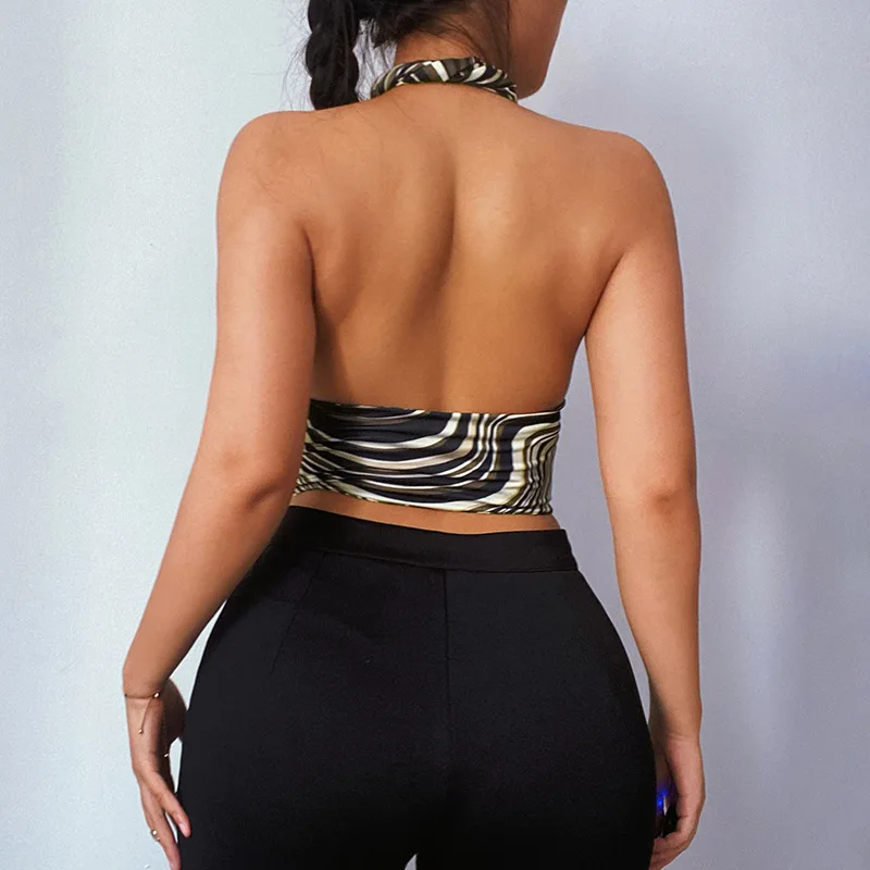 T3021 Trendy And Elegant Women Casual Party Club Top Backless Modern Design Blouse Crop Top Sexy