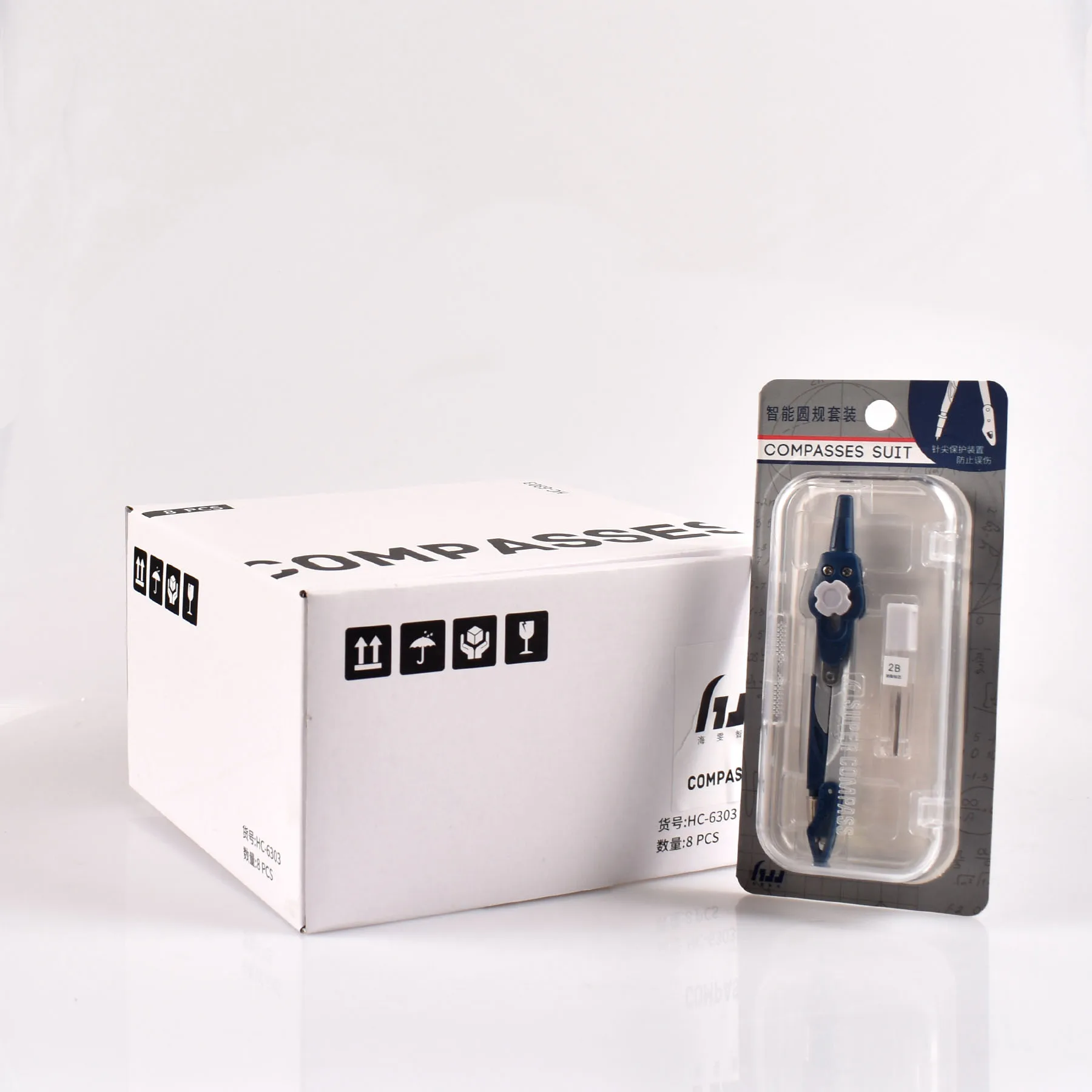 China good quality School drawing stationary compas math geometry box stationery set popular student study set