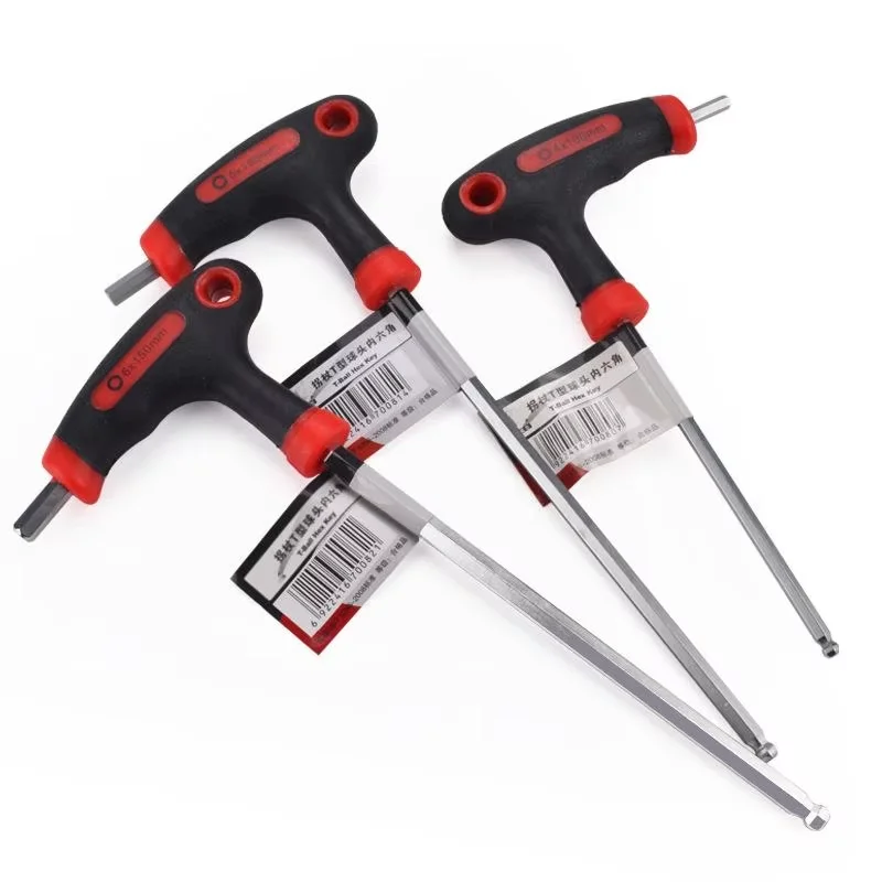 2mm-10mm Industrial Grade Cr-V Metric Torx Allen and Ball End T Type Hex Keys Insulated Wrench Tool Set with T Handle Hex Key