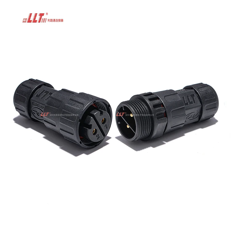 llt 2 pin wire  M25 Electric assembly Male Female Led Nylon watertight connector