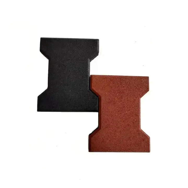 Factory direct rubber flooring pavers Wear-resistant recycled rubber bricks High quality dog bone rubber pavers