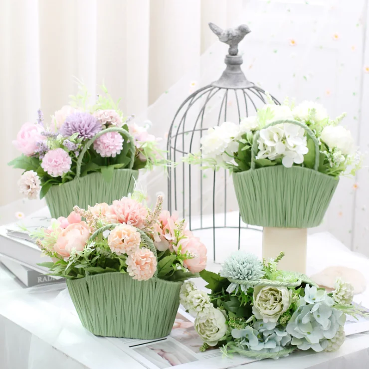 China Yiwu shuangyuan 2022 Amazon hot sale Artificial hydrangea mixed with peony flowers for wedding decoration