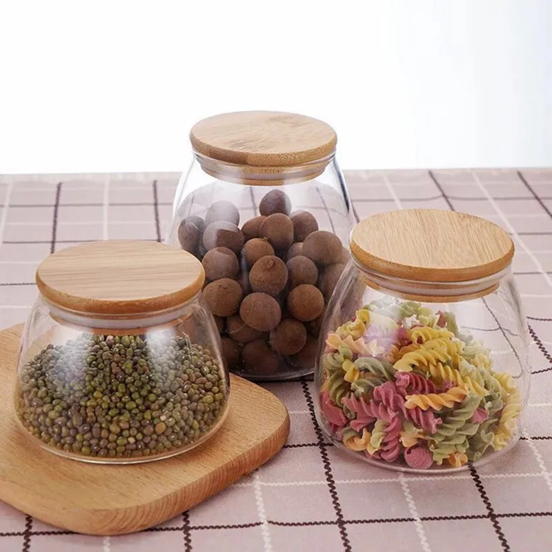 
Factory direct supply recycled glass jars heat-resisting high borosilicate glass jar 