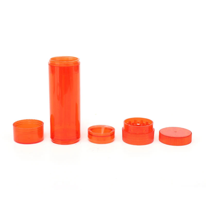 Wholesale Custom Logo 49mm Plastic Smoking Grinder with Disassembled Cone Funnel and Stash Storage Herb Grinder Funnel Combo