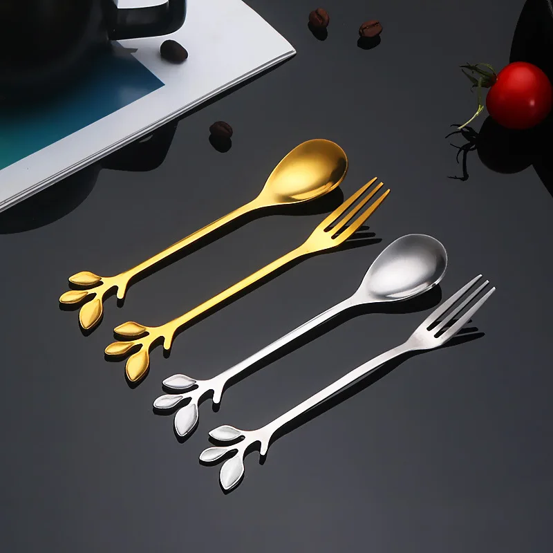 Cutlery Set Gold Silver Coffee Spoon Set Dessert Mixing Spoon Teaspoon Luxury Stainless Steel Flatware