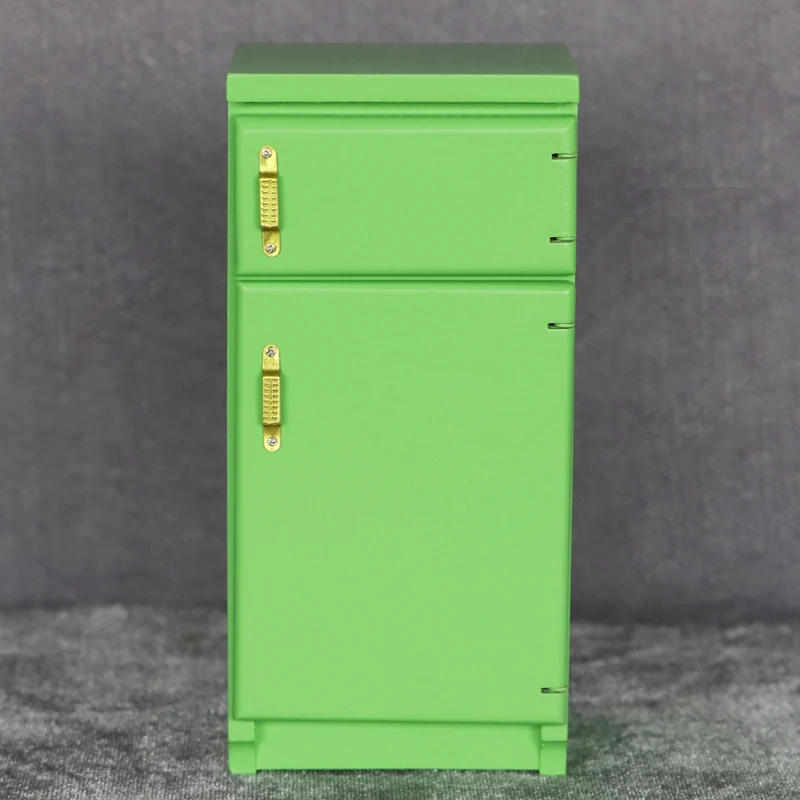 1:12 doll house dollhouse mini furniture miniature model kitchen scene play house green refrigerator