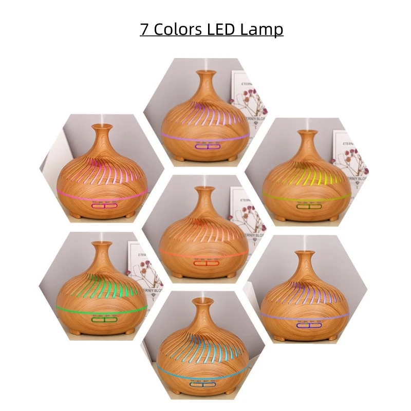 High Tech 2 In 1 Cool Mist 7 Colors Led 24V Portable Electric Ultrasonic Aromatherapy Essential Oil Humidifier for Room Office