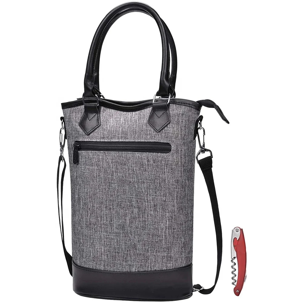 
2 Bottle Wine Carrier Bag Tote Insulated champagne tote bag Waterproof picnic BOX wine cooler bag 