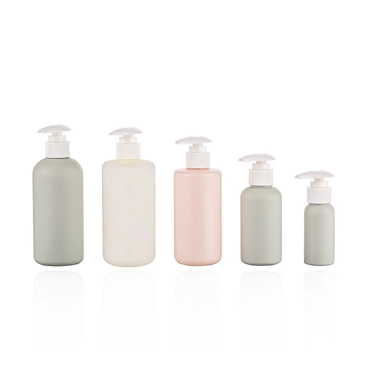 smoothly surface 200ml 500ml 1000ml customized color PE body wash plastic dispenser pump bottle