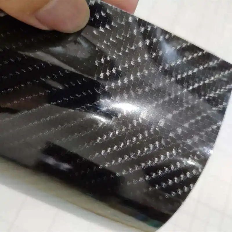 High Glossy Carbon 5D 6D Black Fiber Film Vinyl Wrap For Car sticker