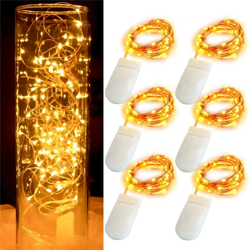 High quality mini led copper wire string light with cr2032 button battery operated for festival decoration