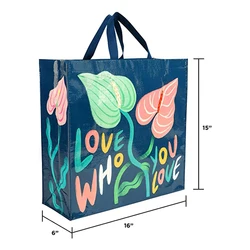 Recycled material reusable pp woven laminated grocery bag for shopping