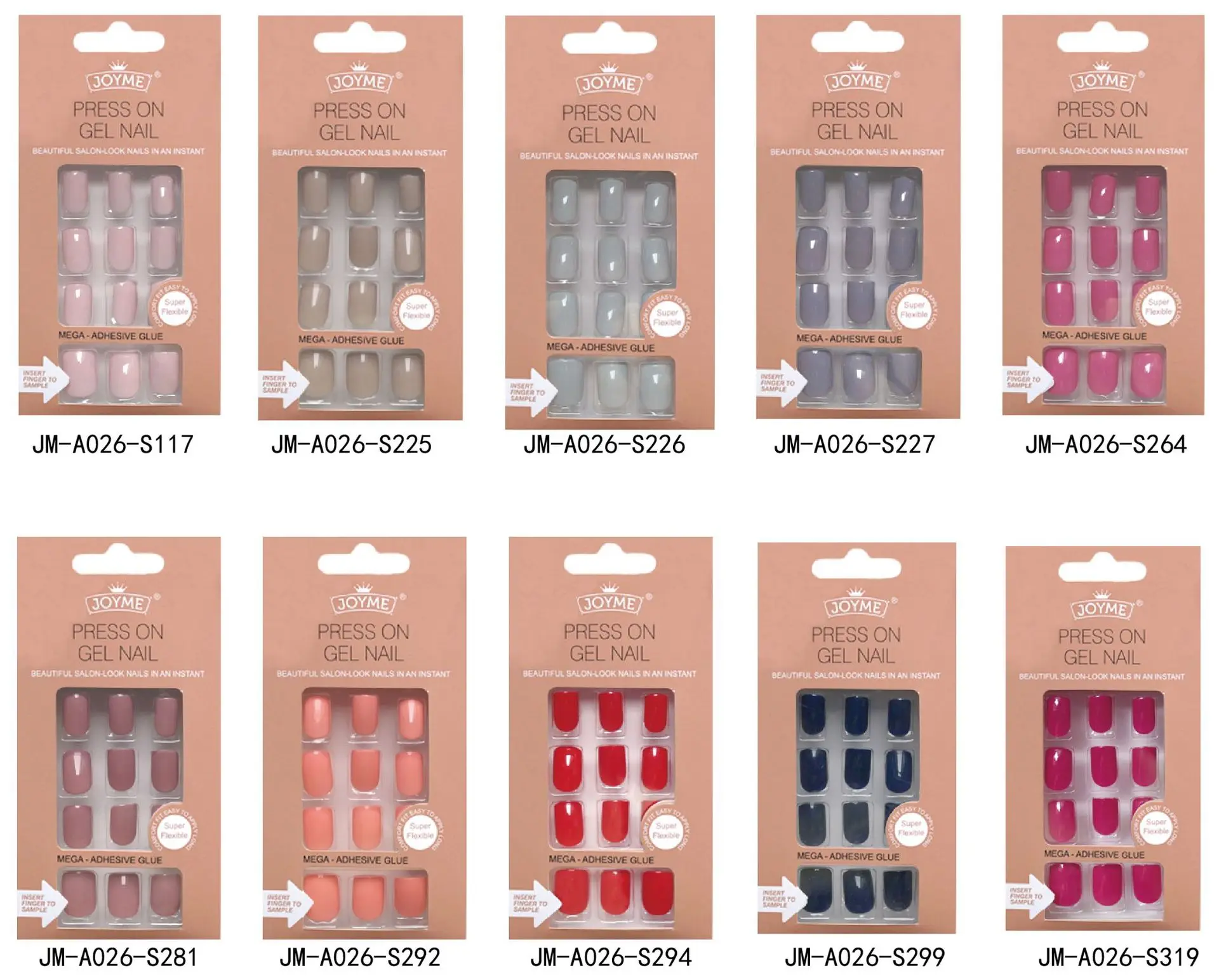 24pcs Packaging Press on Nail Wholesale Fake Nails Pure Color
