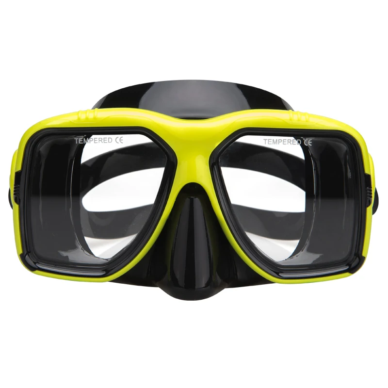 Prescription lens tempered glass diving mask snorkeling mask for adult