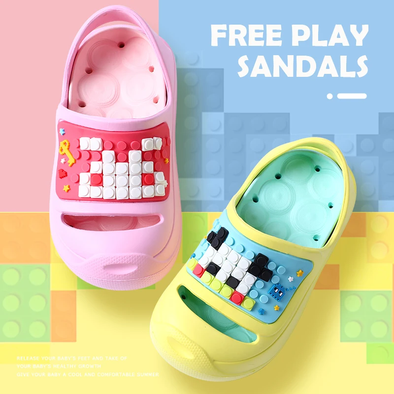 Newest Building Toys Toddlers Arrival DIY Pattern Cartoon Educational Puzzle Sandal For Kids