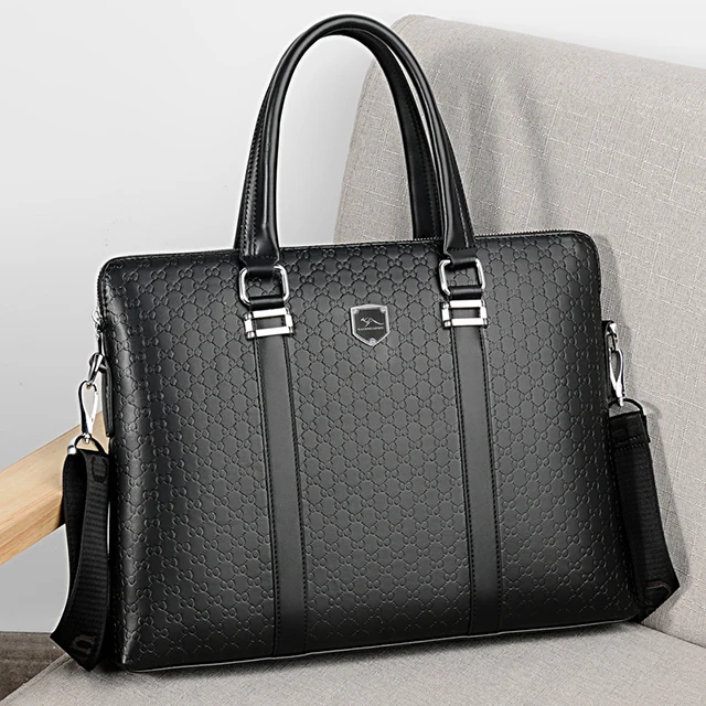 Новый мужской деловой портфель, модная сумка через плечо из искусственной кожи, сумка-мессенджер, отправка того же клатча, сумка для ноутбука 14 дюймов