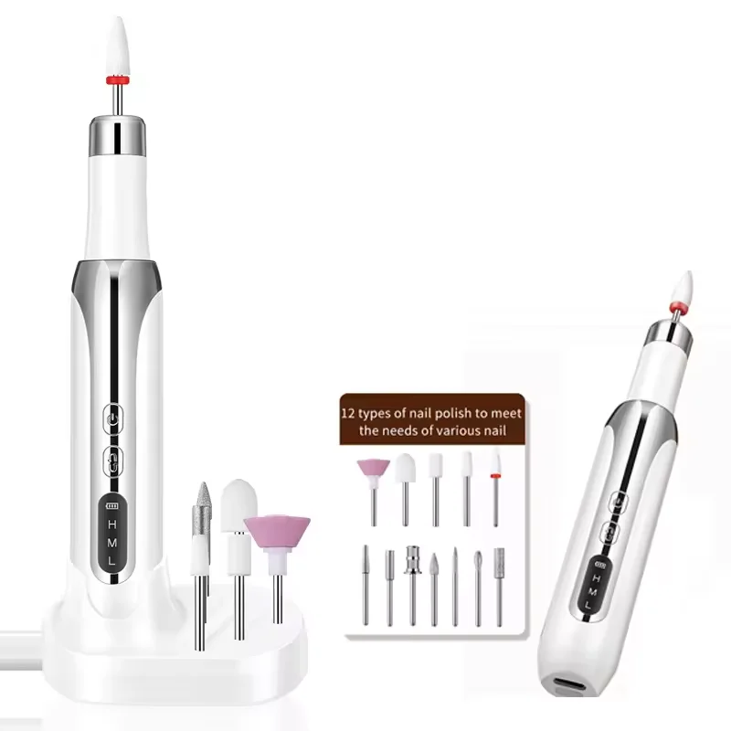 Wireless Drill Nails Profesional Electric Rechargeable Glass Nail Polisher Salon Portable Manicure Nail Drilling Machine