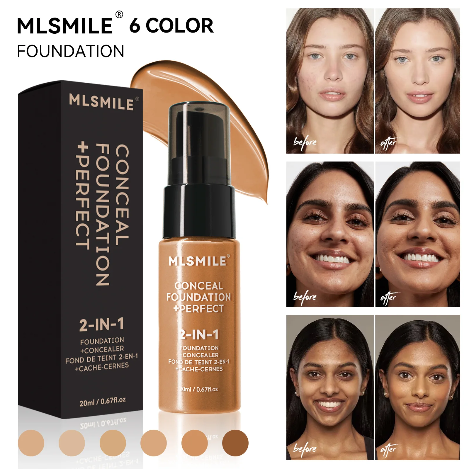 Cosmetics Face Makeup Foundation OEM BB Cream Oil Control Long Lasting Waterproof Liquid Foundation Private Label