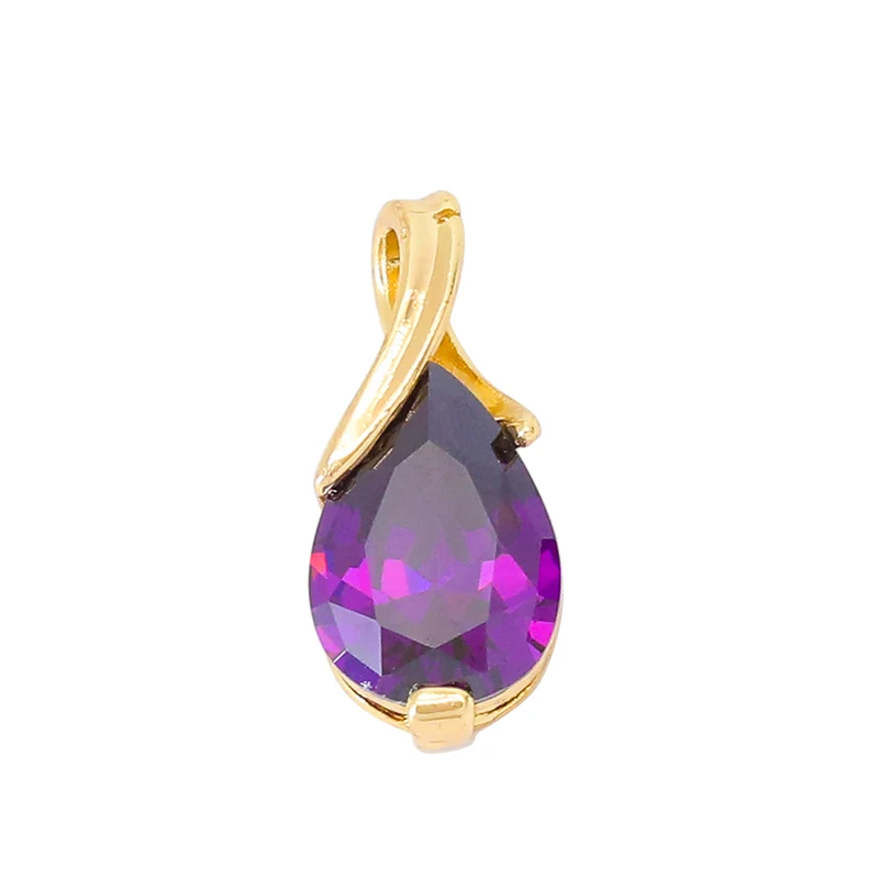 Zhongxing new hot selling DIY handmade pendants accessories gold plated inlaid purple zircon pendant necklace wholesale spot