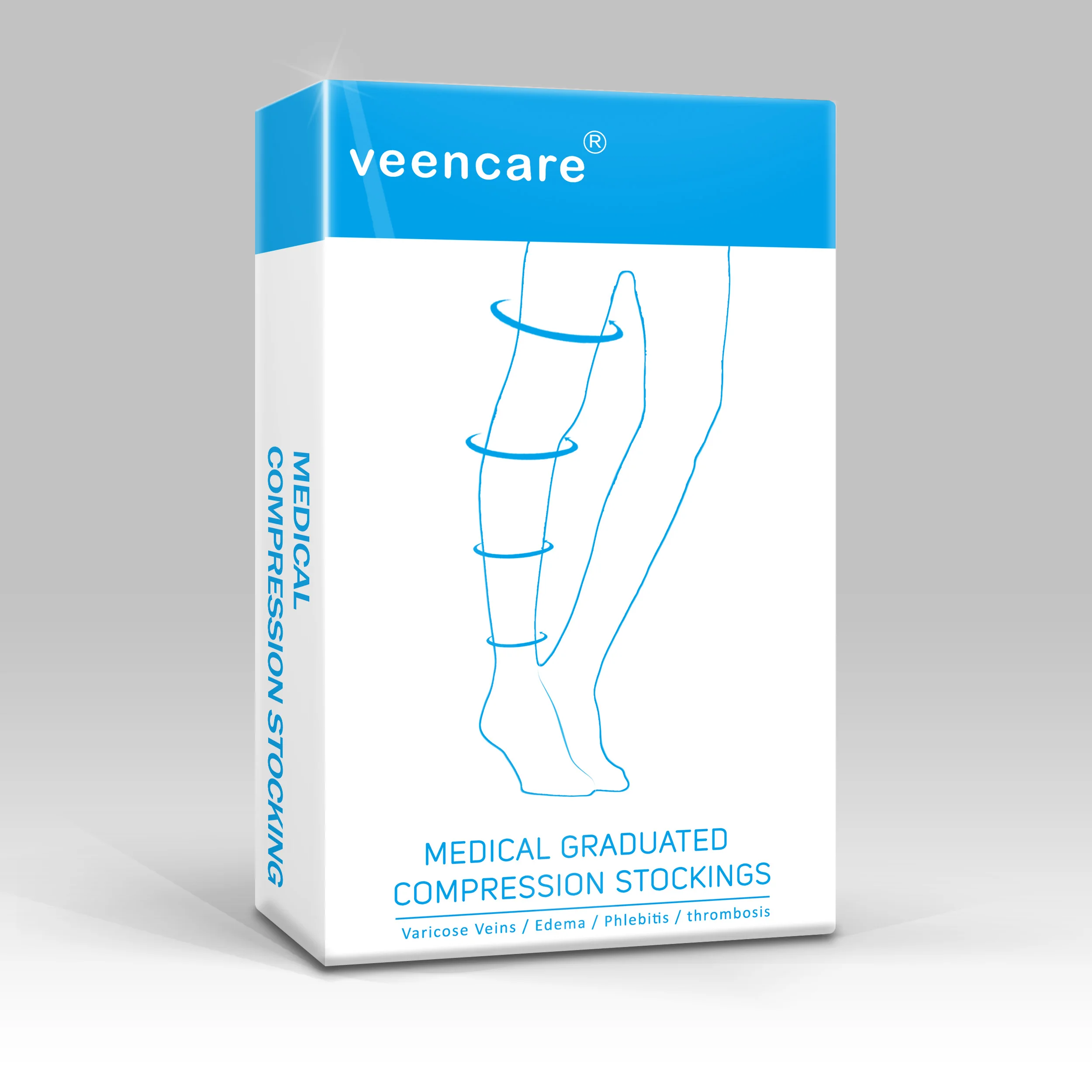 Veencare Graduated Opaque Compression Pantyhose Open Toe 20-30mmHg Black Color